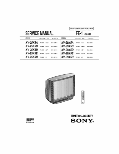 SONY KV 29K5(A,B,K,U) Sony ch.FE-1 serwis manual full